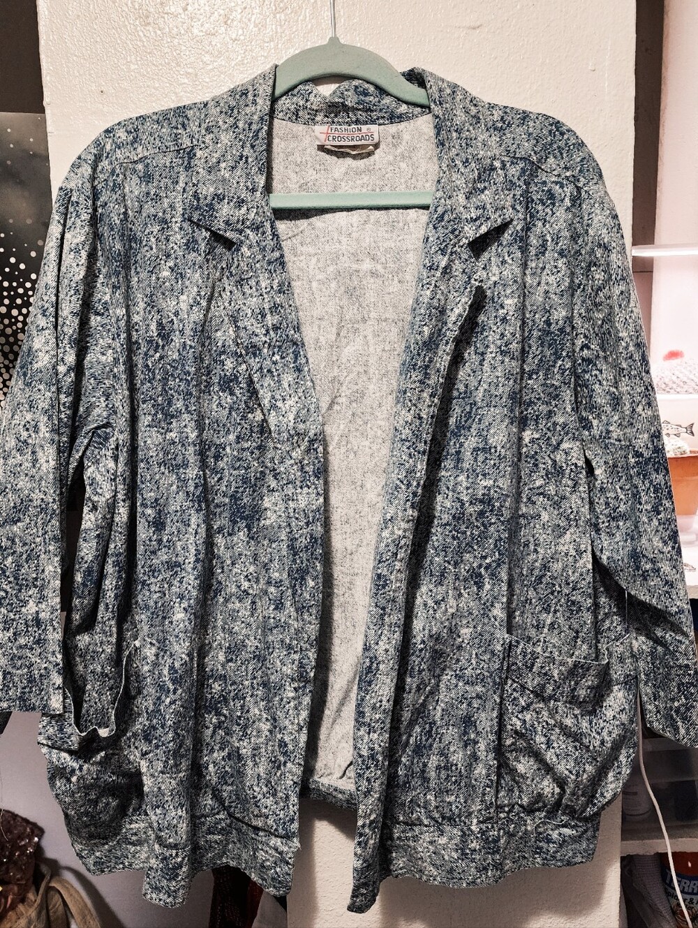 WOMEN'S 80'S ACID WASHED DENIM BLAZER - MULTI